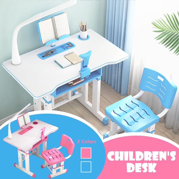 

Simple Desks And Chairs Can Be Raised Lowered Combination Children's Study Table Home Desk Set Adjustment Tilt Storage Drawer Drop