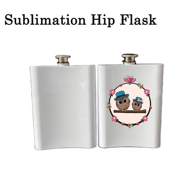 8oz Blanks Sublimation Flachmann Edelstahl Doppelwand Likör Flagon mit Trichter für Hochzeitsfeier Mini tragbarer Weintopf