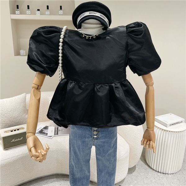 

blouses nicho female design spring summer court fashion bubble-style doll loose shirt-waist short, White