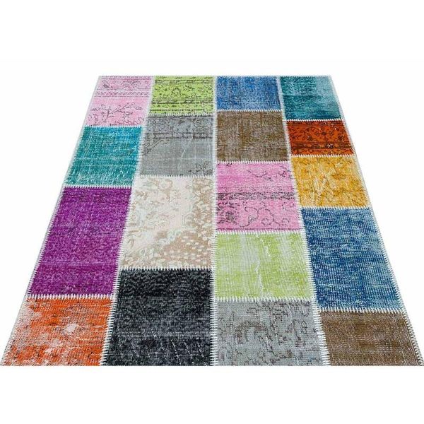 

carpets colourful hand-woven area rug, multicolour patchwork carpet 4008