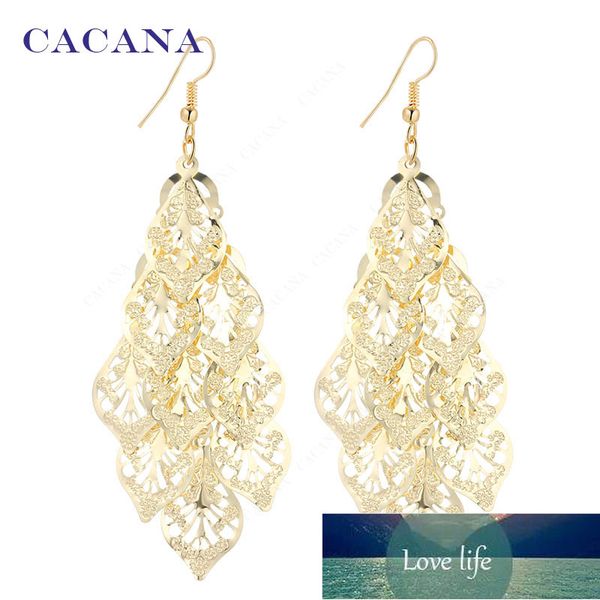 

cacana dangle long earrings for women romantic tree leaves bijouterie sale, Silver
