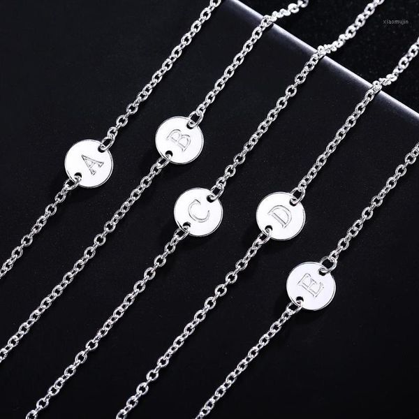 

charm bracelets 925 silver bracelet 26 letters exquisite for woman jewelry wedding gift, Golden;silver