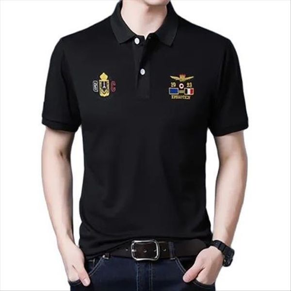 

summer embroidered shirt mens polos male loose lapel large size men short sleeve casual clothing, White;black