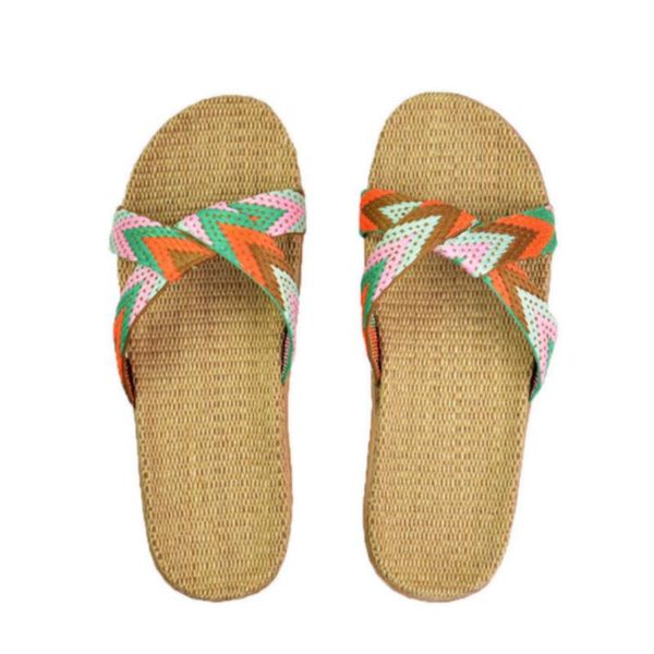 

women large size soft slippers beach flip flops home floor anti-slip linen summer fashion, Black