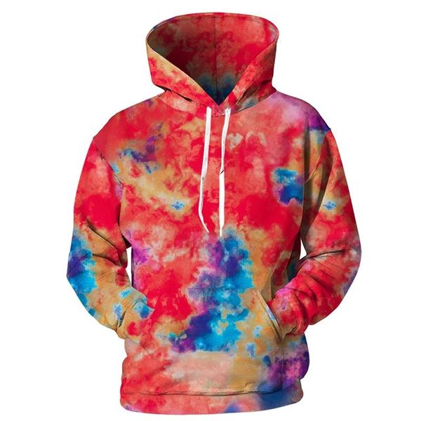 

men's hoodies & sweatshirts cloudstyle men 3d hoodie streetwear 2021 fashion tie-dyed patterned bright color hooded all-match slim spir, Black