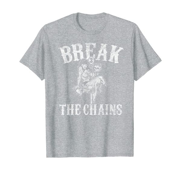 

break the chains disc golf t-shirt zombie pinup girl, White;black
