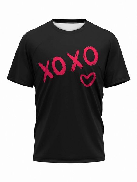 

men heart & letter graphic tee 77tl#, White;black