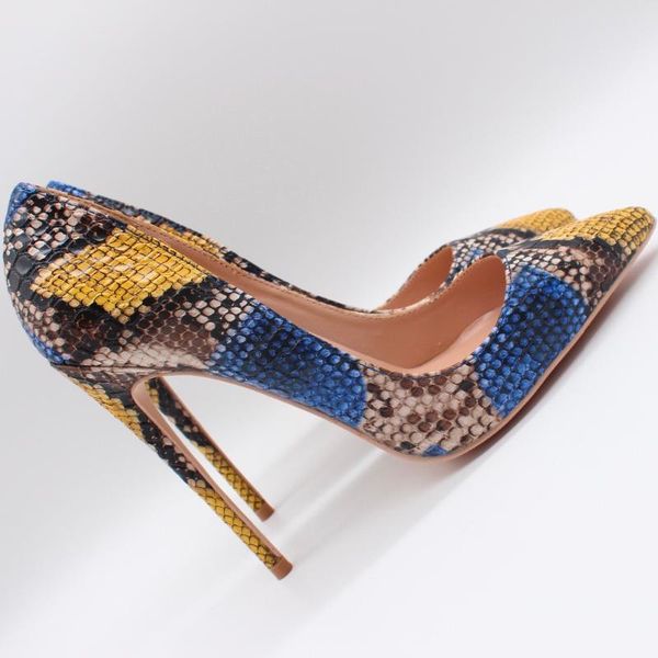

fashion women lady blue python snake leather poined toe stiletto high heel pump high-heeled shoe wedding dress shoes, Black