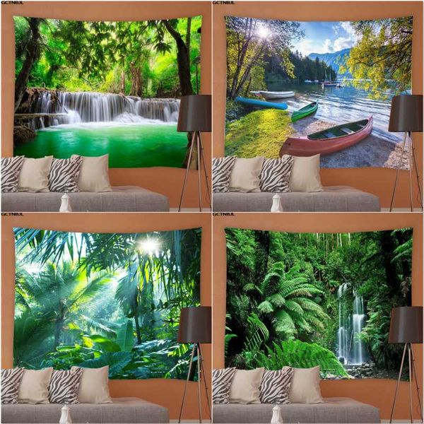 

tapestries landscape tapestry hippie wall hanging forest waterfall natural scenery bedroom dormitory living room background home decoration