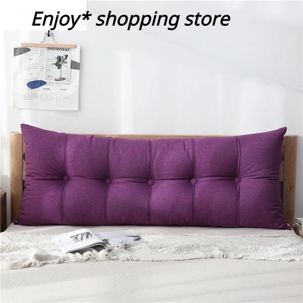 

pillow washable 100% cotton long bedside pillows with filling solid simple single double home cushion for sleeping