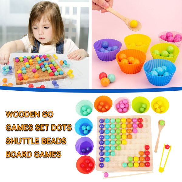 

Rainbow Wooden Clip Go Game Set Dot Bead Board Game Toy Rainbow Clip Bead Montessori Educational Toys Educatief speelgoed