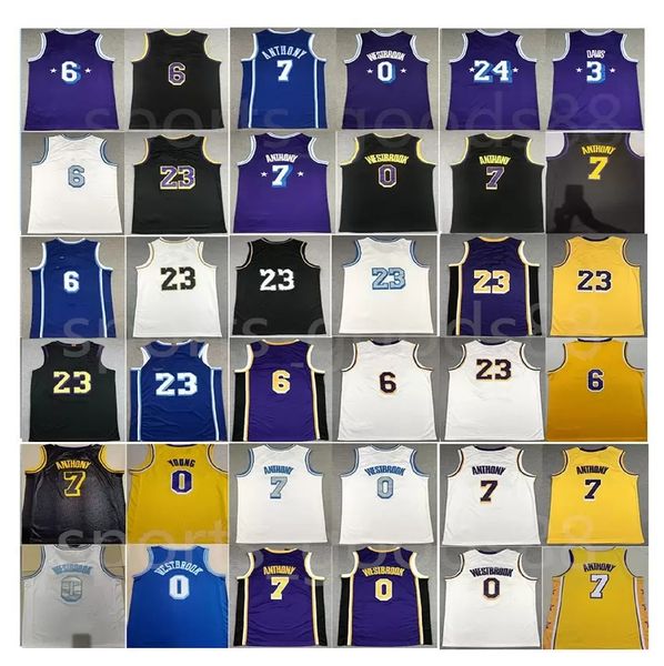 

0 westbrook basketball jersey 75th 7 carmelo davis 3 anthony 23 6 jam squad yellow white purple black 8 24 mens