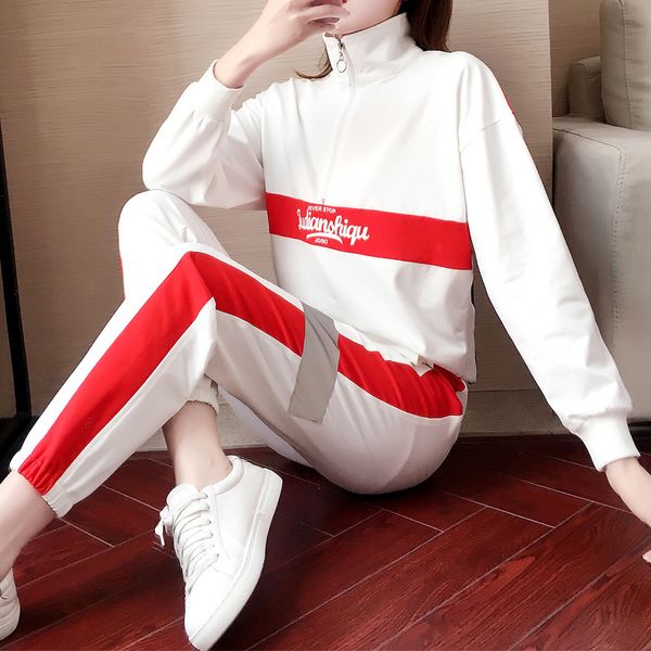 

tracksuits fashion sport suit leisure sports women's autumn winter 2021 loose korean temperament age reducing foreign two piece set, Gray