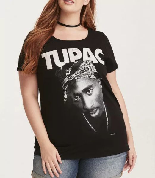 

torrid 2pac tupac women's girls plus size t-shirt new 100% authentic, White;black
