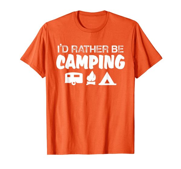 

id rather be camping t-shirt, White;black