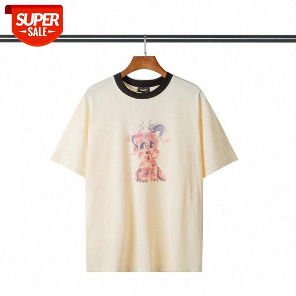 

quality creative puppy character print spot loose solid color short sleeve batch #m72m, White;black