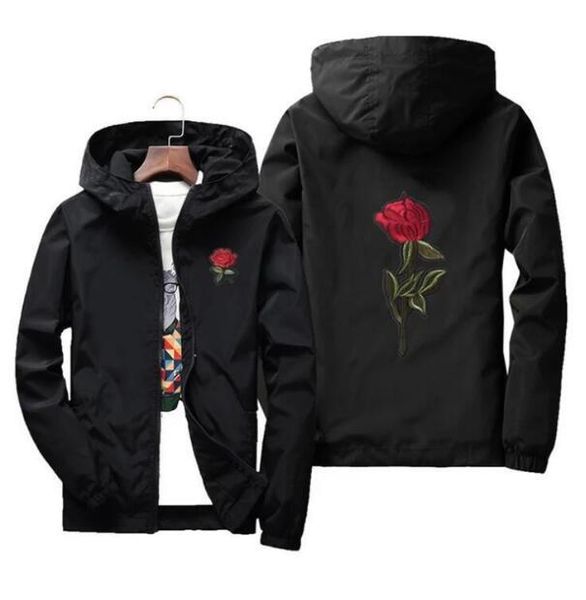 

men's jackets cherished rose windbreaker jacket 2021, Black;brown