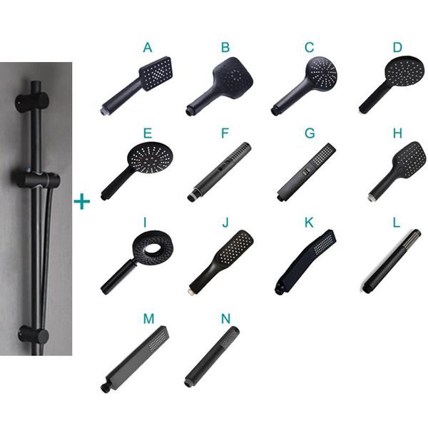 

mablack bathroom shower bar column sliding set movable adjustable wall mounted with bracket holder hand sets