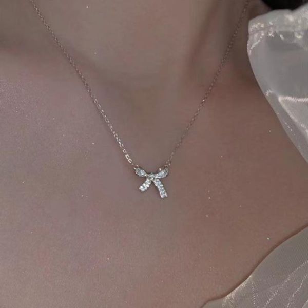 

pendant necklaces 2021 korean cute butterfly necklace women accessories chains bride's gift ball jewelry wholesale bijoux gifts for, Silver