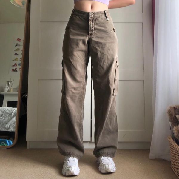 

women's jeans y2k bandage aesthetic vintage baggy cargo pants high waisted casual basic korean sweatpants women streetwear 90s wholesal, Blue