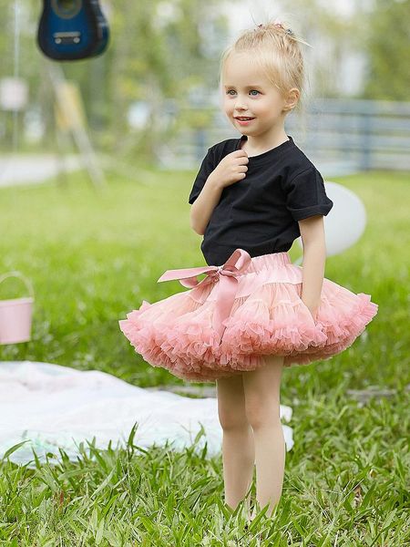 

girls' tutu skirt autumn and winter short yarn children's puff princess baby one year old dress ski skirts