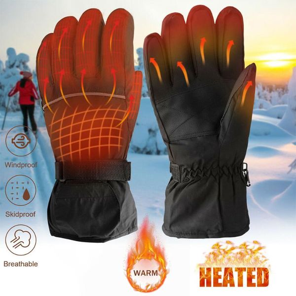

waterproof heated gloves men women electric ski winter warm motorcycle black battery powered heating cycling