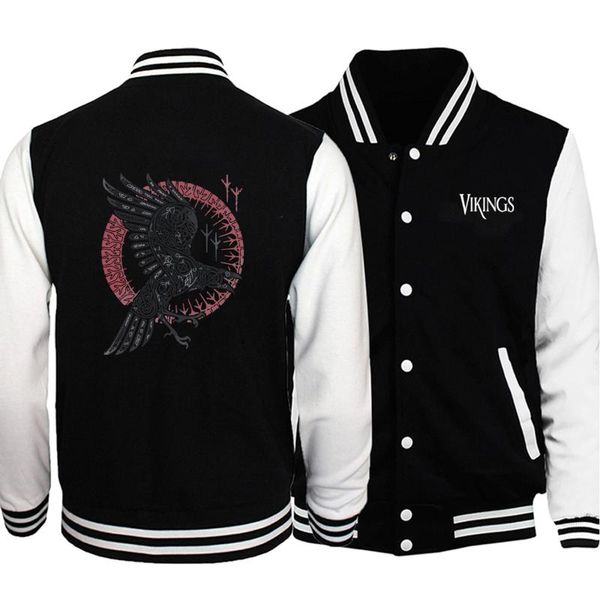 

men's jackets tv show ragnar's raven baseball uniform men fashion street clothes autumn winter loose sportswear hip hop casual jac, Black;brown