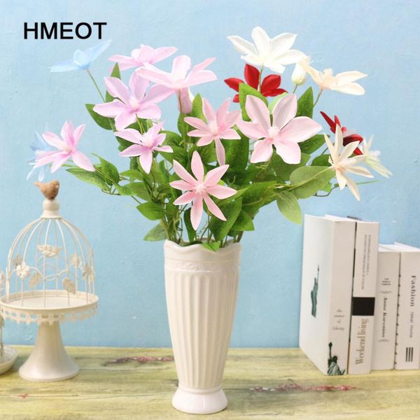 

artificial flower 3 branch clematis wedding background plants wall wreath decoration material living room home decorative flowers & wreaths