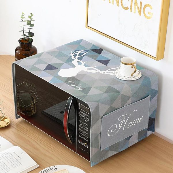 

other household sundries multifunction thicken cotton linen rectangle microwave oven cover cloth dust waterproof oil-proof anti-scald covers