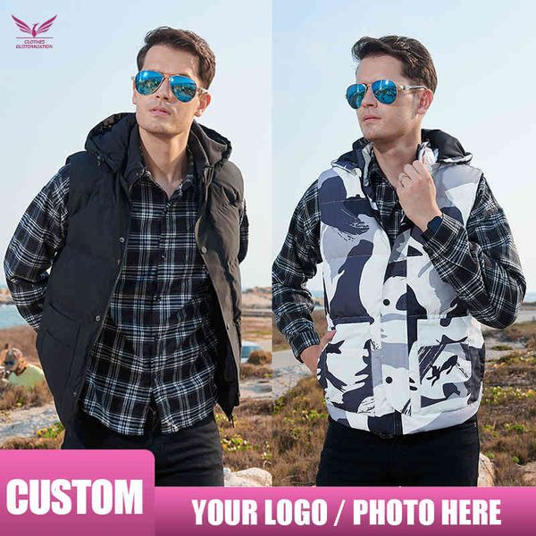 

men's jacket winter brand clothing down men's vest waistcoat sleeveless fashion casual cu, Black