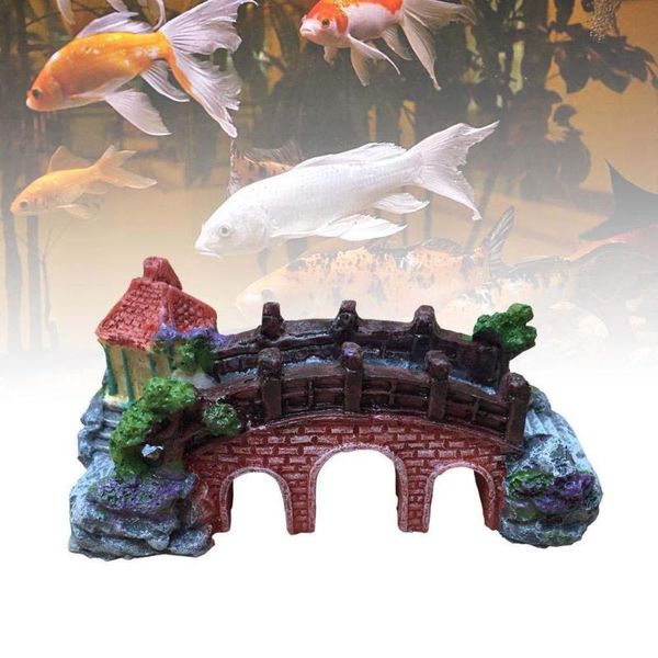 

decorations fish bowl landscaping ornamental bridge rockery simulation resin aquarium decoration