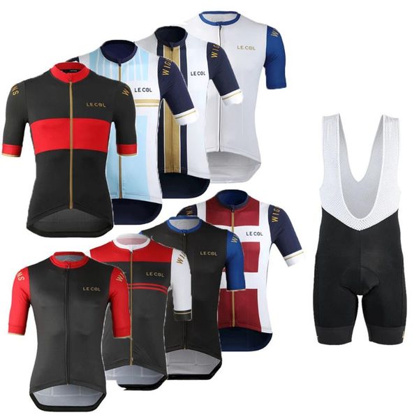 

racing sets le co cycling jersey set 2021 by wiggins clothing mens bicycle shorts mtb road bike suit shirts maillot culotte, Black;blue