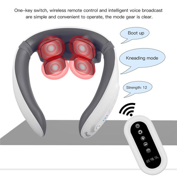 

professional electric neck massager wireless cervical massage tool compress vibrating promote blood circulation pain relief