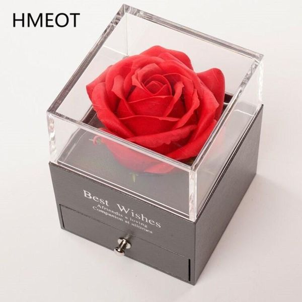 

decorative flowers & wreaths creative valentine's day festerival gifts set rose soap + acrylic drawer box gift card bag necklace storag