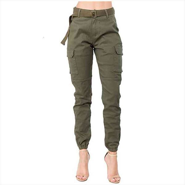 

tooling trousers high waist slim women capri fit joggers cargo solid color pants with belt casual q6, Black;white