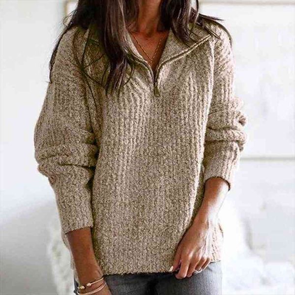 

women jacket fashion pullover long sleeve zipper high neck sweater half zipper autumn winter solid coat, White;black