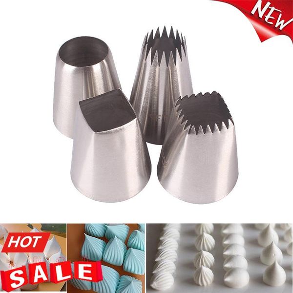 

baking & pastry tools 4pcs square cake design cream tips nozzles icing piping fondant decorating tool kitchen accessories