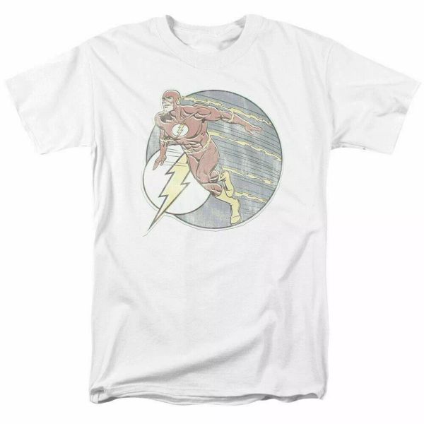 

The Flash Retro Flash T Shirt Licensed Comic Book Tee White, White;black