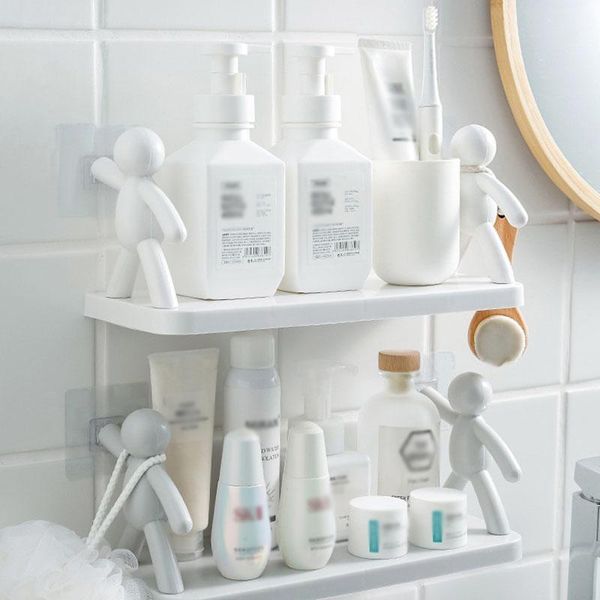 

hooks & rails bathroom kitchen shelf storage rack cute shower wall-mounted basket cosmetic corner shampoo bath