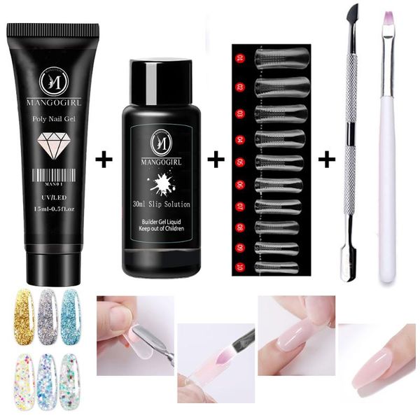

nail gel mangogirl art kit quick building poly extensions polish acrylic tools set, Red;pink