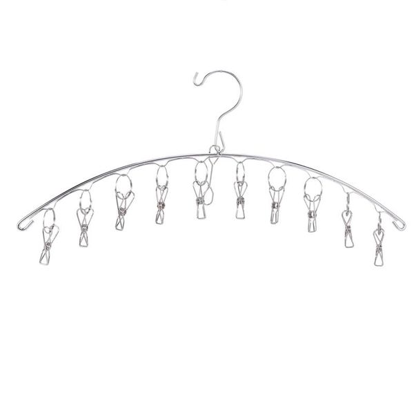 

hangers & racks 3 pack stainless steel laundry drying rack clothes hanger with 10 clips for socks,drying towels,diapers,bras,baby