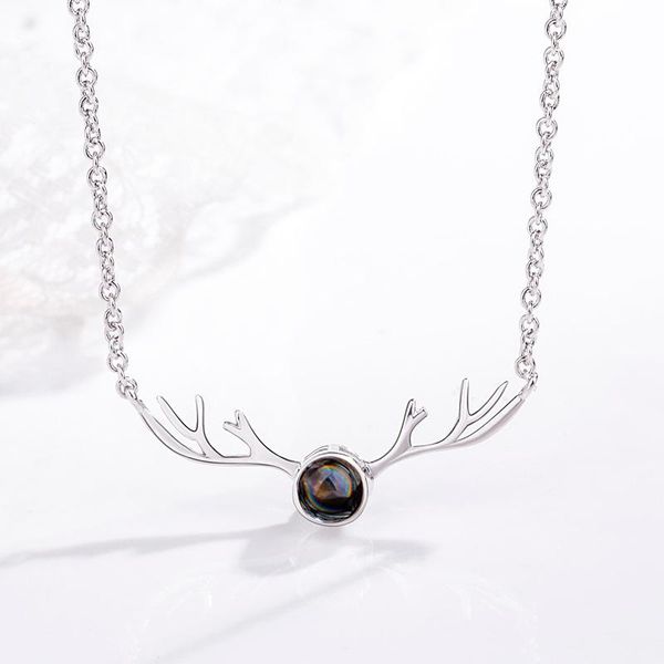 

chains 2021 lady fashion jewelry and accessories buckhorn crystal necklaces for women, Silver