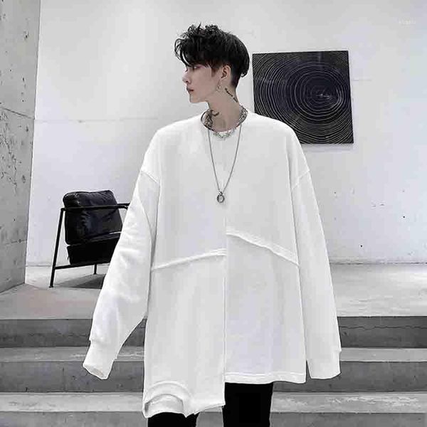 

autumn coat hair stylist small number of dark design loose irregular sweater men's sweaters, White;black