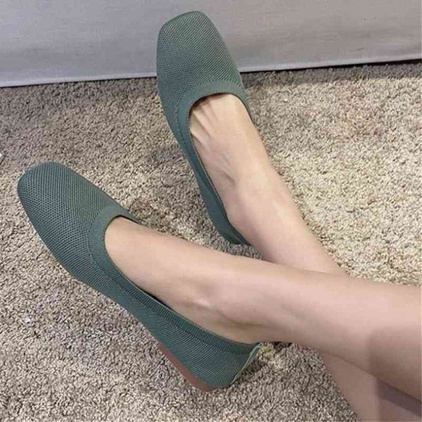 

dress shoes eooodoit estiramento sapatos de malha primavera outono mulher salto plano anti skid ballet flats deslizamento em respirÃ¡vel loaf, Black