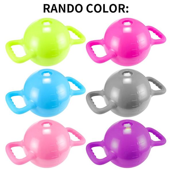 

women workout fitness yoga training anti pressure double handle dumbbell water injection portable kettle bell massage pvc balls