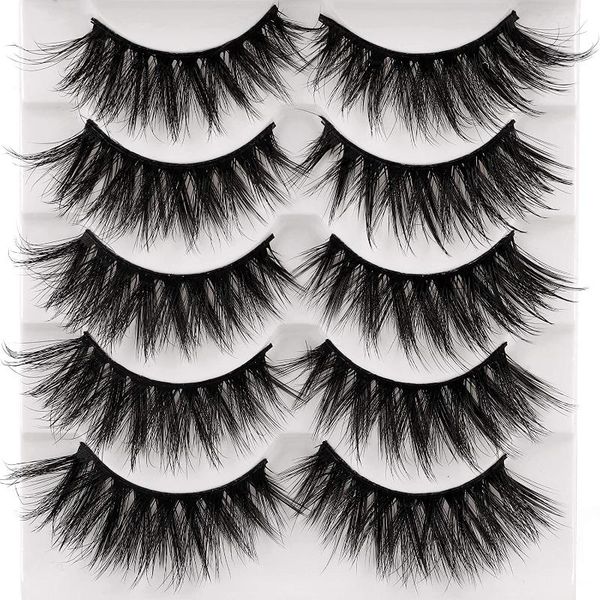 

false eyelashes 5 pairs of 3d faux mink hair a plumes fluffy drama naturally long soft handmade cruel