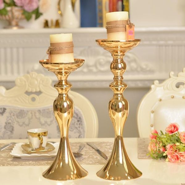 

gold metal candle holder stick silver wedding centerpiece event road lead flower stands rack vase factory sale holders