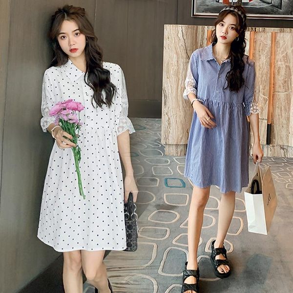 

maternity dresses 72336# clothes nursing dress loose stylish a line pregnant women pregnancy breastfeeding, White