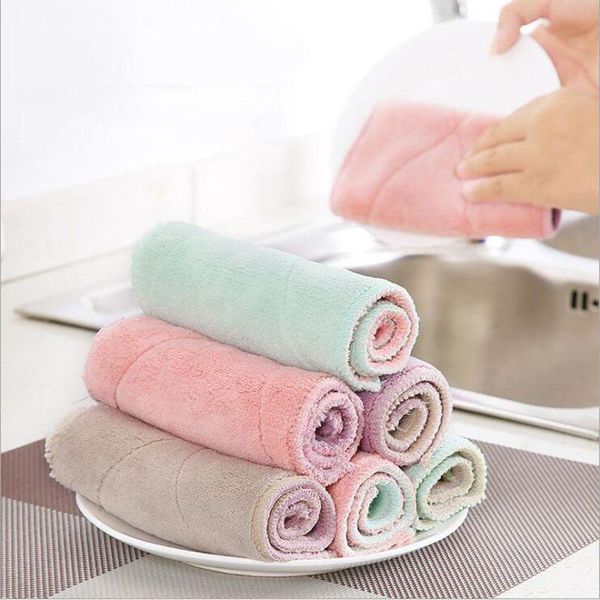 

cleaning cloths double layers strong absorben water absorption non-stick oil clothes kitchen accessories dishcloth