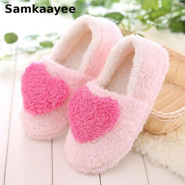 

size 36-41 women slippers winter female home shoes love slip on indoor cotton flats non-slip casual mujer solid warm footwear 13, Black